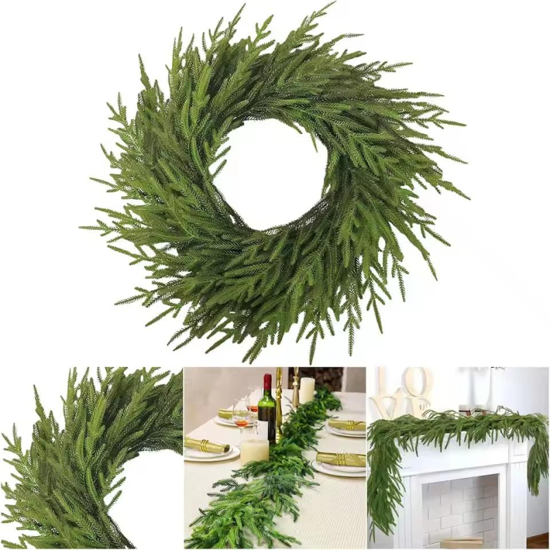 Christmas Garland Soft Bendable Christmas Greenery Garland Real Touch Garland Christmas Decorations for Mantle Stairs Fireplace | Fugo Best