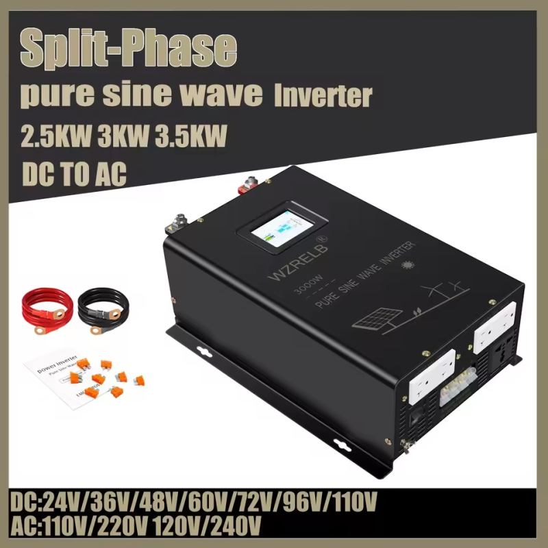 120V/240V Split-Phase Inverter 2.5kw 3kw 3.5kw Pure Sine Wave Off Grid Power Converter PV 24V 48V 72V 96V DC to AC 110V/220V | Fugo Best