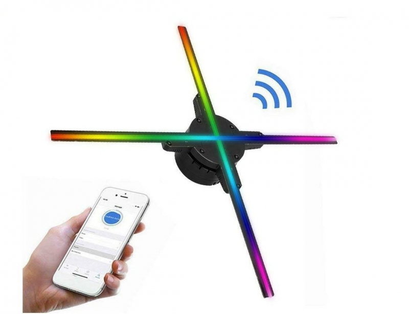 Wifi 3D Hologram Projector Fan 638 LED Holographic Imaging Lamp Player 3D Remote Advertising Display Projector Light With 16G TF | Fugo Best