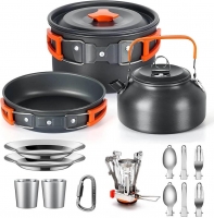 Camping Cooking Set Outdoor Aluminum Lightweight Equipment Camping Cookware Kit For Traveling Trekking Hiking Supplies | Fugo Best