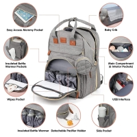 3 In 1 Diaper Bag Backpack Foldable Baby Bed Waterproof Travel Bag with USB Charge Diaper Bag Backpack with Changing Bed 3 types | Fugo Best