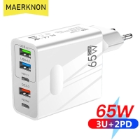 5 Ports 65W GaN Fast Charger PD USB Type C Phone Charger Power Adapter For iPhone 14 13 Xiaomi Samsung Quick Charge Wall Charger | Fugo Best