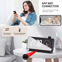 Countdown Alarm Clock 1080P WiFi Camera HD Digital Clock, Motion Detection Security Cam, USB-Powered Home Nanny Cam | Fugo Best