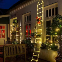 LED Christmas Decorations Fairy lamp LED Ladder Lamp with Climbing Santa Claus Home Outdoor Christmas Light New Year Ornaments s | Fugo Best