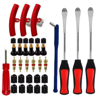 30 pcs Tire Spoon Lever Iron Tool Set Repair Detachable Kit With Valve Core, Tire Changer Levers For Motorcycle Bike Repair | Fugo Best