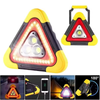 Solar Emergency Triangle Light for Car, 3-in-1 Warning Lamp with Flashing Alarm, Portable Safety Light for Breakdown & Outdoors | Fugo Best